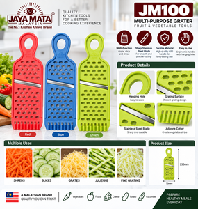 ที่ขูดพลาสติกสีเขียว JAYA MATA JM100 พร้อมใบมีดสแตนเลส 4 ใบ อเนกประสงค์ ใช้สำหรับขูดผลไม้และผัก ล้างด้วยมือเท่านั้น - Product Image 4