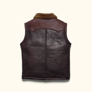 Chaleco de Cuero PU Transpirable sin Mangas, Talla Grande, Estilo Casual Retro, Ropa de Trabajo, Chaleco de Cuero de Moda, Chaleco de Piel de Búfalo - Product Image 4