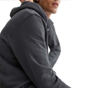 Sudadera con Capucha para Hombre, Color Gris Oscuro, Corte Regular, Color Sólido, Felpa Francesa de Algodón, Informal, con Bolsillo, para Otoño - Product Image 5