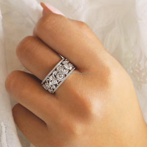 IGI Lab Grown Cut Diamant Vintage 14k Or Jaune À La Main Bar Réglage Mariage/Anniversaire Anneau Unisexe Fine Jewelry Parties - Product Image 1