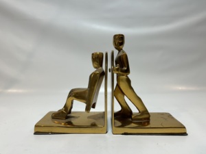 Artistic Decorative Aluminium Bookends Set | Premium Metal <b>Book</b> <b>Holder</b> <b>Stand</b> for Bookshelf, Home Office, Library, Study Desk - Product Image 4