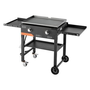 Piastra a Gas a 2 Bruciatori da 28 Pollici, Griglia Piana Pieghevole a Propano con Ruote, 30000 BTU, per Esterni - Categoria Prodotti Cucina all'Aperto - Product Image 1
