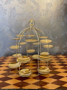 Support à bougies chauffe-plat doré UO, support votif métallique à étages, centre de table de mariage, décoration de luxe pour la maison, décoration festive pour événements Diya - Product Image 5