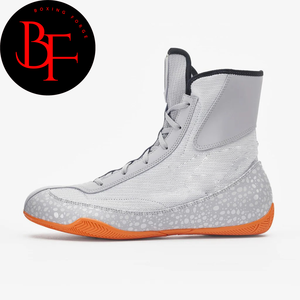<b>Boxing</b> Forge Professional <b>Boxing</b> Shoes High Top Gray Breathable Pull Non Slip Sole Unisex Adult Protective Gear Genuine Leather - Product Image 6