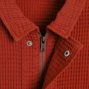 Veste gaufrée 100 % coton pour homme, décontractée, boutonnée sur le devant, avec poches plaquées, pour l'automne et l'hiver - Product Image 5