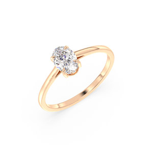 REYES Classic Design HPHT CVD Lab Grown Diamond Ring in 14K Solid White Gold Oval Cut 1Ct Diamond Engagement Rings Fine Jewelry - Product Image 6