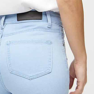 Shorts de Mezclilla Desgastados para Mujer, Cintura Alta, Corte Recto, Ajustados, Estilo Vintage, Casuales, Transpirables, Lavables, de Algodón, Azules - Product Image 3