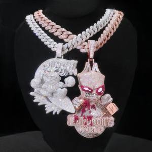 Joyería Hip Hop, Colgante Combinado Chapado en Oro de 18K, Plata de Ley S925, Diamante Moissanita VVS, para Hombre - Product Image 1