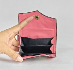 Pink Diamond Patterns Genuine Leather Mini Coin <b>Purse</b> With Wrist Strap Button Closure <b>Cute</b> Compact Design Mini Wallets For Women - Product Image 4