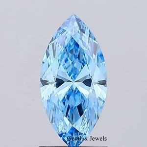 Diamante Suelto de Corte Marquesa de 6 Quilates, Cultivado en Laboratorio, Certificado por IGI, Color Azul Intenso, Claridad de Corte Marquesa, Precio al por Mayor - Product Image 1