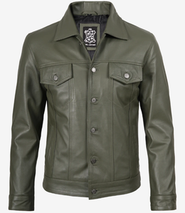 High Quality Custom <b>Men</b>’s Fashion Streetwear <b>Jacket</b> Leather <b>Trucker</b> <b>Jacket</b> for <b>Men</b> OEM Custom Logo Vintage Style Outerwear - Product Image 4