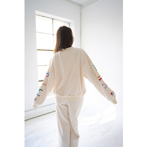 Sudadera de Cuello Redondo para Mujer, Marca Mellow Label, 100% Algodón, Tejido de Punto, Informal, con Bordado de Letras, Estilo Primavera - Product Image 2