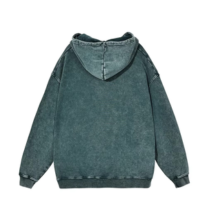 Sweat à capuche oversize personnalisé pour homme, délavé à l'acide, gris anthracite vintage, en molleton de coton, pull d'hiver à séchage rapide, streetwear décontracté, OEM ODM - Product Image 2