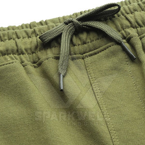 Pantalones Cortos Bermuda de Lona 100% Algodón Verde Oliva para Hombre, Cintura Elástica con Cordón, Corte Medio, Secado Rápido, Casuales de Verano - Product Image 6