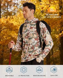 เสื้อฮู้ดตกปลาแขนยาวน้ำหนักเบา พร้อมผ้าคลุมคอ ป้องกันรังสียูวี UPF 50+ แห้งเร็ว ระบายอากาศดี  รับสกรีนลายตามสั่ง - Product Image 5