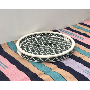 Bandeja de Servir Decorativa de Lujo con Incrustaciones de Hueso, Diseño Moderno, Tradebyd - Product Image 2