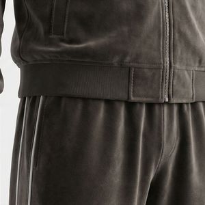 Custom High Quality Cotton Winter Tracksuit with Embroidery Logo Windbreaker <b>Reflective</b> Printing Vintage Style - Product Image 5