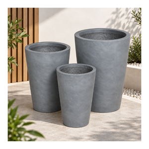 Wholesaler Contemporary Fiberglass Round Planter <b>For</b> Indoor Outdoor <b>Plants</b> Patio Garden Landscaping Decoration - Product Image 1