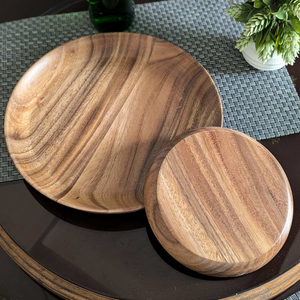 จานไม้ตกแต่งโต๊ะอาหารส่วนตัว จานรองไม้ งานฝีมือทันสมัย ราคาสุดคุ้ม - Product Image 6