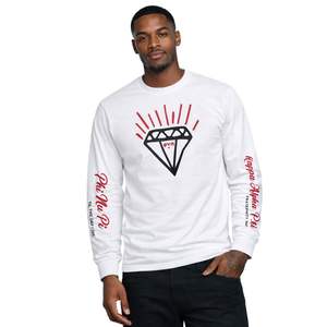 Maglietta a Maniche Lunghe Kappa Alpha Psi Diamond Phi Nu Pi Bianca, Abbigliamento per Fraternità Greca con Design Classico, Comfort e Stile Premium - Product Image 1