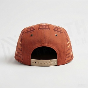 Ethnic Geometric Pattern 5-Panel Baseball <b>Cap</b> Unisex Fitted <b>Flat</b> Brim Twill Hat Spring <b>Summer</b> Casual Style Adult - Product Image 2