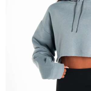 Fabricación Personalizada OEM, Sudaderas Cortas de Alta Calidad para Mujer, Sudaderas Lisas, Conjunto de Sudaderas con Capucha para Chicas - Product Image 5