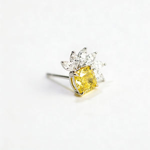 1 Carat Princess Cut Fancy Lab Grown Diamond <b>Stud</b> <b>Earrings</b> 18K Yellow Gold Simple Classic Square Certified High Quality Jewelry - Product Image 4