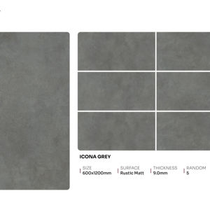 กระเบื้องพอร์ซเลนแบบด้านสไตล์โมเดิร์นรัสติก ขนาด 600x1200 มม. ผิวสัมผัสธรรมชาติ สำหรับปูพื้นและผนัง ใช้ได้ทั้งภายในและภายนอกอาคาร - Product Image 1