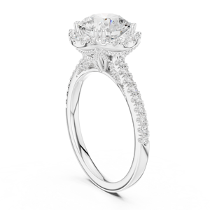 Anillo de compromiso con diamante cultivado en laboratorio de 2 quilates, corte brillante redondo, certificado por IGI, con engaste pavé, oro sólido de 14k, anillo de aniversario - Product Image 6