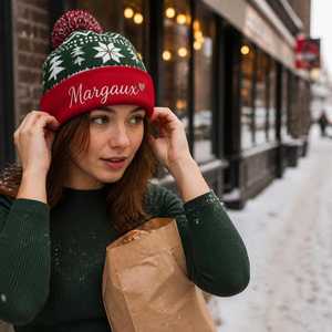 Gorro Personalizado con Logotipo/Texto, Gorro de Punto Cálido, Gorro de Invierno Unisex, Gorros con Monograma a Juego para Niños y Adultos, Regalo de Navidad - Product Image 6