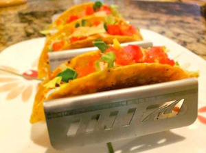 Classic Metal Taco Holder in Silver Color Plated Finished Top Quality Stand <b>Rack</b> Perfect for Tabletop and Hotel Food Service - Product Image 2