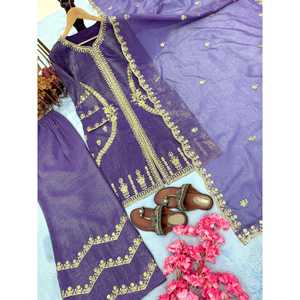 Conjunto de Top, Pantalones Palazzo y Dupatta de Diseño para Mujer, para Ocasiones Elegantes - Product Image 3