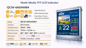 Pantalla LCD TFT QCM-660AM84 de 8.4 Pulgadas con Resolución de 1024x768 para Ascensores, Compatible con RSL/RS485/KONE SPI, Garantía de 2 Años - Product Image 2