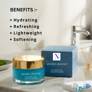 Hydra Boost Water Gel Moisturizer avec acide hyaluronique et niacinamide |   Gel hydratant léger pour le visage, adapté à tous les types de peau - Product Image 3