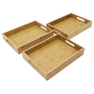 Plateau de service en bois d'acacia de qualité supérieure avec bords surélevés, idéal pour transporter les boissons en toute sécurité et présenter le petit-déjeuner - Product Image 3