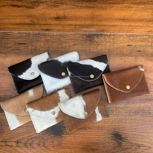 กระเป๋าใส่เหรียญหนังวัวแท้ขนาดเล็กเคสใส่บัตรแบบตะวันตกกระเป๋าสตางค์กระเป๋าหน้าบางสำหรับผู้หญิงใส่บัตรเครดิต/ซองใส่เงินสด - Product Image 3