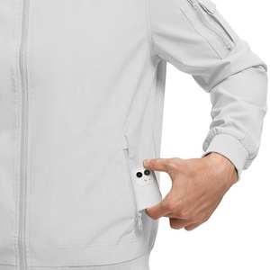 Wholesale Custom Logo Men's Polyester Stand Collar Casual Winter Bomber Jacket Windproof Breathable with Zipper Closure - Product Image 6