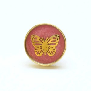 Wholesale Brass Cabinet <b>Knobs</b> Butterfly <b>Drawer</b> Door Pulls Decorative Furniture Handles <b>Pink</b> and Golden <b>Knobs</b> - Product Image 1