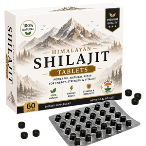 Comprimés de Shilajit Supérieur 500mg, comprimés de Shilajit pur de l'Himalaya avec acide fulvique et minéraux essentiels pour un soutien énergétique quotidien - Product Image 1