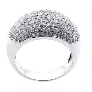 Wide Band Round Cut Moissanite <b>Dome</b> <b>Ring</b> Micro Pave Set For Unisex 925 Silver Fine Proposal Gift For Lovers Charms - Product Image 3