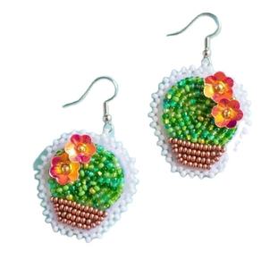 Boucles d'oreilles brodées en forme de cœur, personnalisées, multi-perles, pour femmes, bijoux de fête, au meilleur prix. - Product Image 1