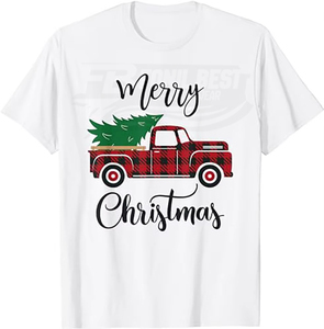 Camisetas Navideñas de Algodón Verde con Logotipo Frontal para Familias y Niños, Camisetas Divertidas de Feliz Navidad para Hombres y Mujeres, Servicio OEM - Product Image 4