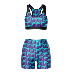 Ensemble 2 pièces de sport pour femme, couleur unie, soutien-gorge de sport dos croisé et taille élastique, respirant, haute qualité, vente en gros personnalisée - Product Image 3
