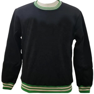Sweat-shirt à col rond pour femme Wide Greek House, rose, pour l'hiver, l'été et le printemps, avec bordure rayée verte, poche avant, 100% coton - Product Image 1