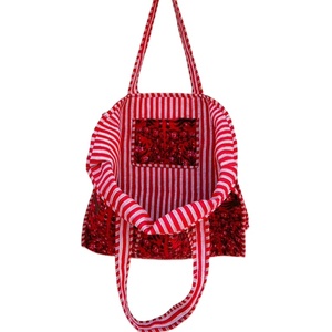 Bolso Tote Ligero de Algodón Acolchado, Color Sólido, Estilo Bohemio Vintage, Cierre Abierto, Gran Capacidad, para Mujer, Todas las Temporadas, Suave - Product Image 1