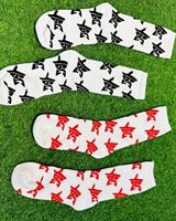 Chaussettes blanches personnalisées avec logo, respirantes, en tricot, avec logo sur le revers, en spandex, séchage rapide pour l'été, pour adultes, course et entraînement