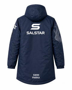 Parka à capuche bleue pour homme SALSTAR, manches longues, doublure polaire, fermeture éclair, vêtement d'extérieur décontracté, parka de bain - Product Image 2