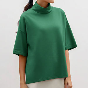เสื้อยืดเจอร์ซีย์เนื้อนุ่มสำหรับผู้หญิง ทรงหลวมใส่สบาย เหมาะสำหรับพักผ่อน สั่งซื้อจำนวนมากได้ พร้อมจัดส่งรวดเร็ว มีสินค้าพร้อมส่ง - Product Image 3