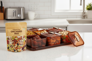 Ensemble de contenants alimentaires en plastique à 2 niveaux avec couvercles et poignées, organiseur de cuisine moderne, produits de cuisine, rangement alimentaire - Product Image 4