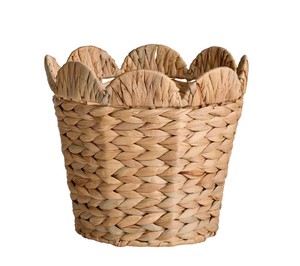 Panier organisateur en jacinthe d'eau tressé à la main, écologique, avec dessus festonné, pour le rangement et la décoration de la maison, en provenance du Vietnam - Product Image 1